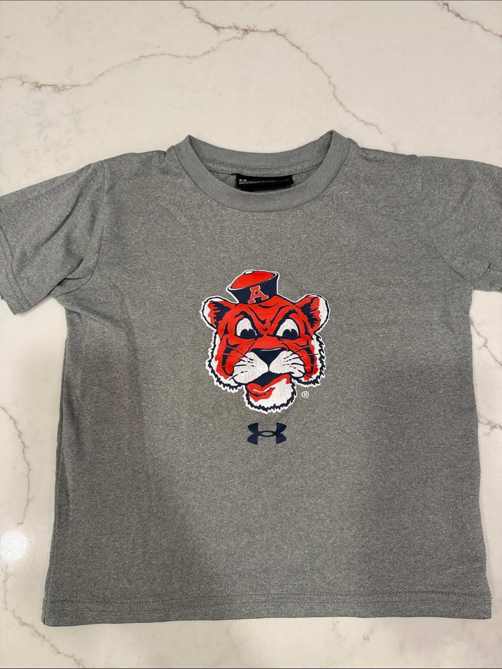 Under Armour Kids' Gray Tee with Orange Tiger Graphic